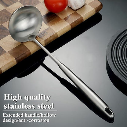 Stainless Steel Soup Ladle – Extra-Deep Large-Capacity Ladle with Long Hollow Handle, Dishwasher Safe, Easy to Clean – Ideal for Soup, Stew, Broth & Sauce - Image 3