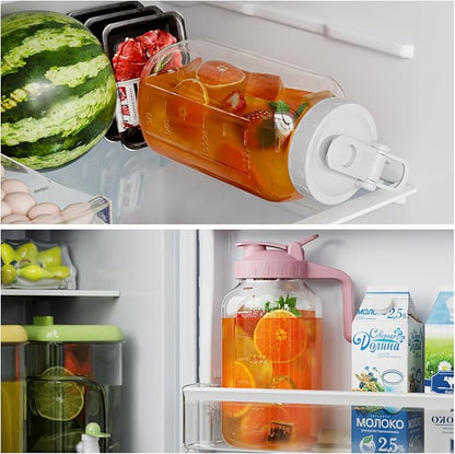 Glass Mason Jar Pitcher, 64 oz Wide Mouth Jug with Pour Spout Handle Lid for Cold Brew Coffee, Ice Beverage, Iced Juice, Lemonade, Sun Tea, Fruit Drinks Container(White) - Image 5