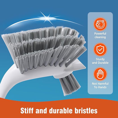 4-Pack Heavy-Duty Dish Scrub Brushes with Stiff Non-Scratch Bristles & Long Handle - Multi-Purpose Kitchen Cleaning Brushes for Pots, Pans, Bottles, Deep Cleaning - Image 3
