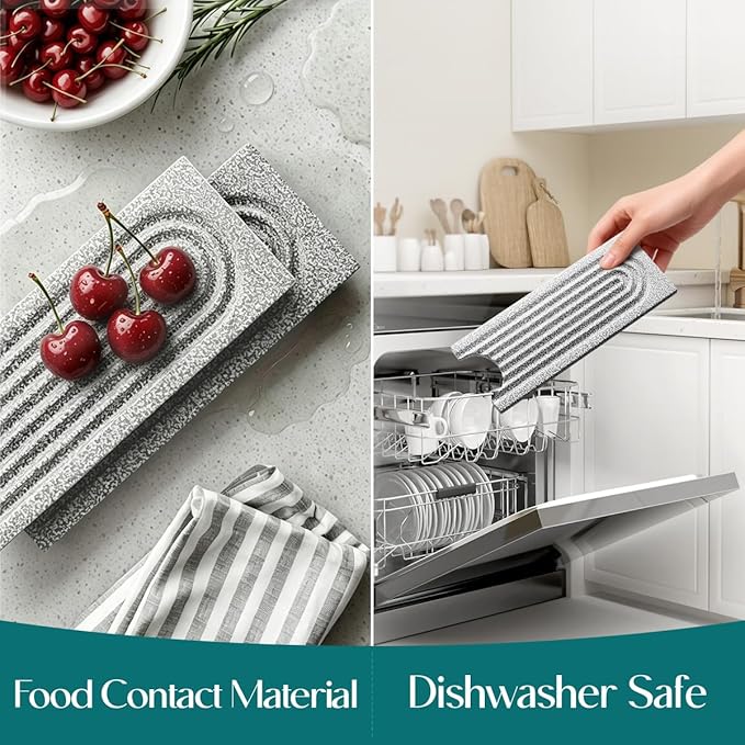 Stone Faucet Mat for Kitchen Sink, Diatomite Stone Drying Mat for Kitchen Counter, 2026 Upgraded Dishwasher-Safe & Ultra Absorbent, Chemical-Free Stone Dish Mat for Bottles Utensils (15.7" x 3.9") - Image 4