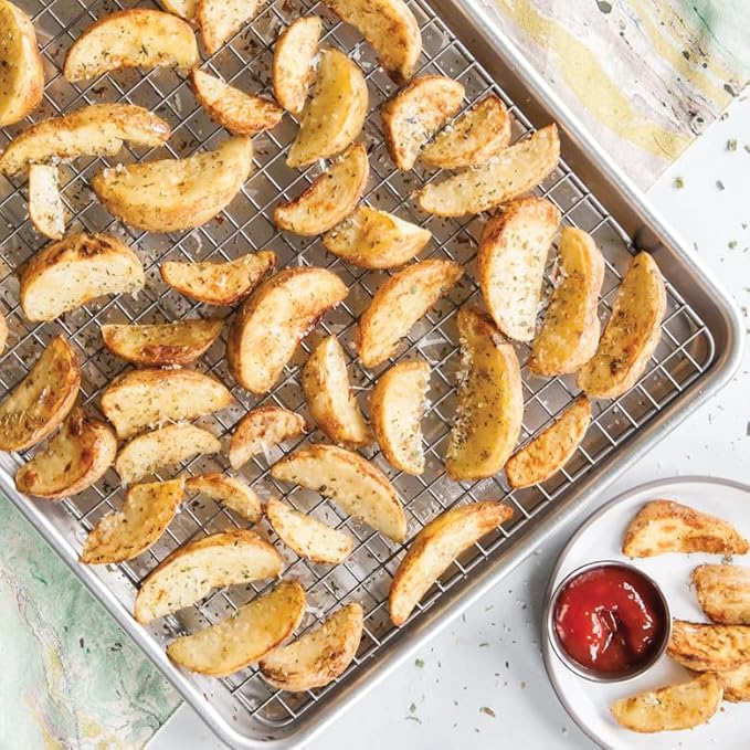 Nordic Ware - 43172AMZM Nordic Ware Half Sheet with Oven Safe Nonstick Grid, 2 Piece Set, Natural - Image 2