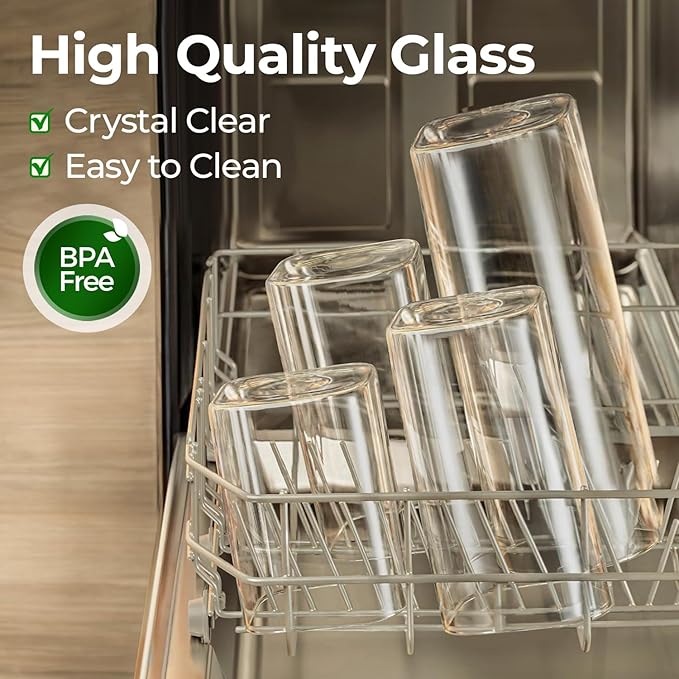 ComSaf 0.7 Qt Rectangle Glass Storage Containers with Lids, Glass Jars with Bamboo Lids, Clear Food Jar, Sugar Coffee Containers, Small Pantry Storage Container for Tea Candy Nuts Spices Oat - Image 5