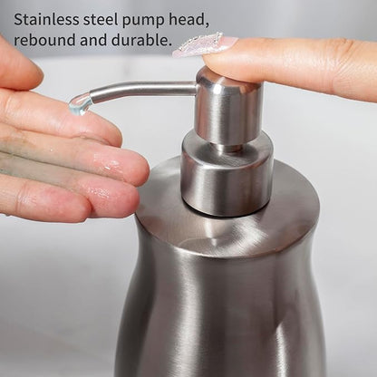 Brushed Stainless Steel Countertop Soap Dispenser Rust and Leak Resistant Hand Soap Pump with Funnel for Kitchen Countertops and Bathroom Dispensers (13.5 oz/400 ml) - Image 8