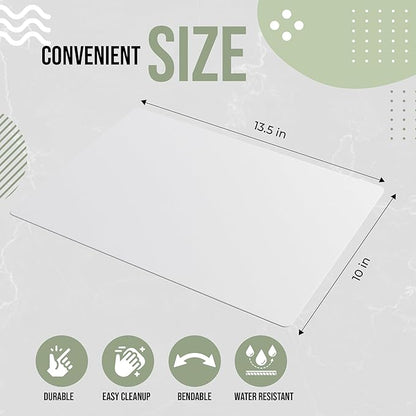 Crown Display Disposable Cutting Boards for Kitchen 400 Count White Cutting Board 10 Inch X 13.5 Inch Flexible Cutting Boards For Kitchen ~ Patent Pending ~ Recyclable Disposable Cutting Board Sheets