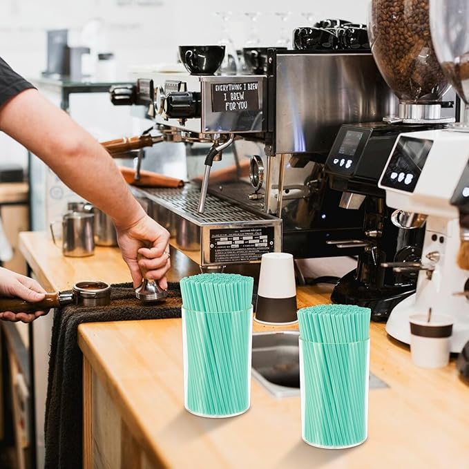 500 Pcs Blue Aqua Coffee Stir Sticks Set Mint Blue Cocktail Straws Coffee Stirrers Holder Acrylic Stir Stick Holder Bar Straws Drink Stirrers for Bar Tea Party Supplies Restaurant Decor 2.7 * 4 Inch - Image 5