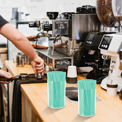500 Pcs Blue Aqua Coffee Stir Sticks Set Mint Blue Cocktail Straws Coffee Stirrers Holder Acrylic Stir Stick Holder Bar Straws Drink Stirrers for Bar Tea Party Supplies Restaurant Decor 2.7 * 4 Inch - Image 5