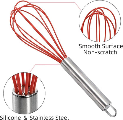 Cididu Set of 24 Silicone Whisk Bulk for Cooking, 10 In Wisking Tool Non Scratch, Flexible Rubber Whisks for Nonstick Pans, Kitchen Hand Whisk for Mother's Day Party Gifts, BPA Free Dishwasher Safe - Image 3