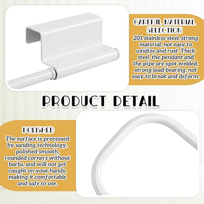 Yaocom 12.4 Inches Cabinet Door Paper Towel Holder Camper Under Sink No Drilling Paper Towel Storage and Dispenser for RV Kitchen Bathroom Laundry Room, Stainless Steel(White,1 Pcs)
