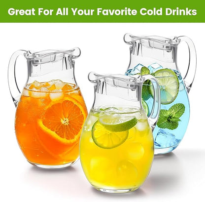 Small Clear Plastic Pitcher with Lid (72 oz), Unbreakable Water Pitcher with Handle, Fridge Jug, BPA-Free, Shatter-Proof, Great for Iced Tea, Sangria, Lemonade, Juice, Milk, and More - Image 8