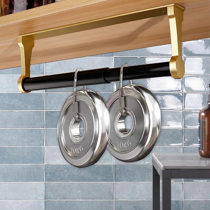 MONEER Paper Towel Holder Under Cabinet, Paper Towel Holder, Aluminum Alloy Kitchen Towel Holders, Self Adhesive Kitchen Roll Holder for Kitchen, Bathroom, Living Room (Glow Gold) - Image 7