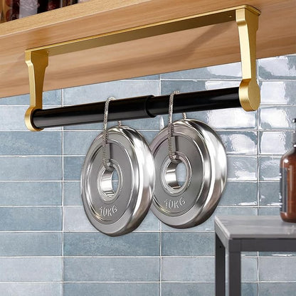 MONEER Paper Towel Holder Under Cabinet, Paper Towel Holder, Aluminum Alloy Kitchen Towel Holders, Self Adhesive Kitchen Roll Holder for Kitchen, Bathroom, Living Room (Glow Gold) - Image 7