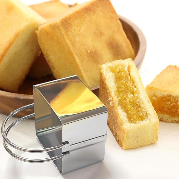 ALLTOP 5 Pieces Biscuit Cutter with Handle, Stainless Steel Baking Essential Tool for Effortless Square Cookie Shaping,Pastry,Cake Decoration Creation–Precise Cut Utensil for Dumpling,Scone, Donut - Image 5