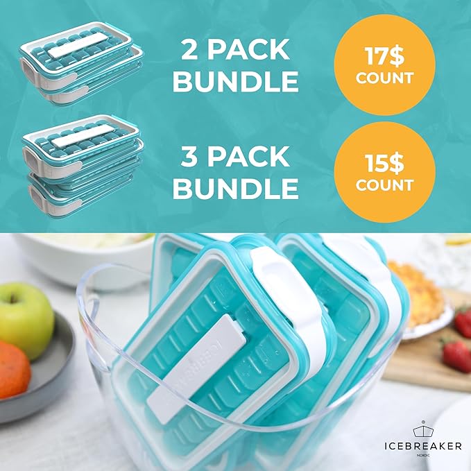 ICEBREAKER POP 2.0 2024: Make And Serve Ice Without Ever Touching The Ice | The Sanitary Silicone Ice Cube Tray for Freezer | Patented Ice Trays for Freezer | This Ice Cube Maker Makes 18 Cubes - Image 3