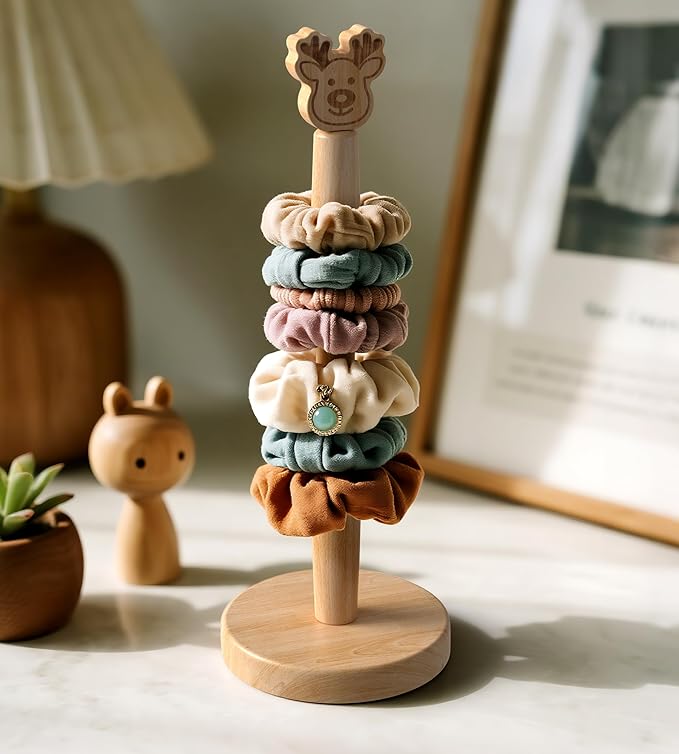 KitchLife Cute Wooden Paper Towel Holder Countertop - Solid Freestanding Paper Towel Dispenser Stand Organizer with Anti-Skid Base (Christmas Reindeer Style) - Image 7