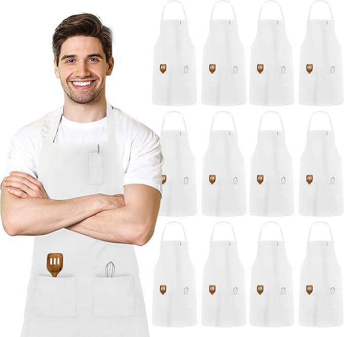 Avalon Kitchen Aprons for Men - 100% Polyester Chef Apron Women with Extra Long Ties - Cooking Aprons for Women & Mens Apron by Avalon+Kitchen