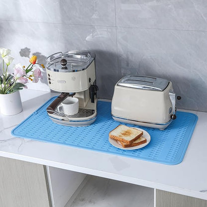 MicoYang Silicone Dish Drying Mat for Multiple Usage,Easy clean,Eco-friendly,Heat-resistant Silicone Mat for Kitchen Counter or Sink,Refrigerator or Drawer Liner Light Blue 3XL 28 inches x 18 inches - Image 8