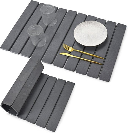 Large Stone Dish Drying Mats for Kitchen Counter, 24"(L)×16"(W) Collapsible Quick Dry Dish Drying Mat, Eco-Friendly Absorbent Diatomaceous Earth Mat for Dishes Bottles Cups, Match Any Countertop by Unknown
