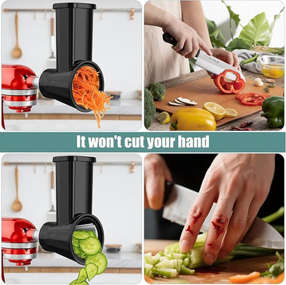 Slicer Shredder Attachment for Kitchenaid Stand Mixer, Salad Machine with Vegetable Slicer, Salad Maker, Food Slicers Cheese Grater Attachments for Kitchenaid Mixer Dishwasher Safe, Black - Image 8