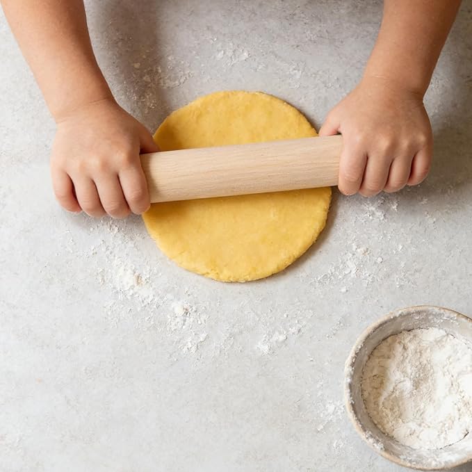 Wooden Rolling Pin Set, Natural, 6 x 1.2 Inch Mini Dough Rollers for Dumplings, Pizza, Bread, Tortillas, 15 Pieces