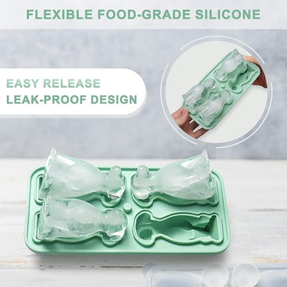 3D Labrador Ice Cube Tray Silicone Large Ice Cube Molds Fun Shapes Dog Ice Cube Trays for Freezer, Ice Mold for Whiskey, Cocktails, Iced Coffee, Cute Dog Gifts for Women Men