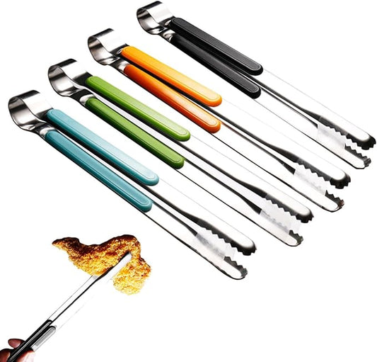 4pcs Stainless Steel Kitchen Tongs, Serving Tongs for Cooking, Non-Slip Easy Grip Handle Food Tongs, for Cooking, Camping BBQ, Serving, Heat Resistant, Food Grade Tongs by Pilarmuture