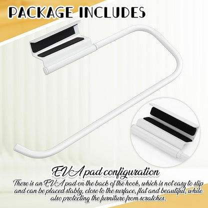 Yaocom 12.4 Inches Cabinet Door Paper Towel Holder Camper Under Sink No Drilling Paper Towel Storage and Dispenser for RV Kitchen Bathroom Laundry Room, Stainless Steel(White,2 Pcs)