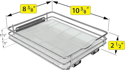 LYNK PROFESSIONAL® Pull Out Spice Organization for Cabinets - 8-3/8 inch Wide – Spice Rack for Inside Cabinets, Slide Out Spice Rack Organizer for cabinet – Pull Out Spice Rack, Sliding 1 Tier Chrome - Image 5