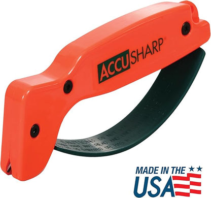 AccuSharp Knife Sharpener, Ergonomic Comfortable Handle, Compact & Easy to Use, Restore and Hone Straight & Serrated Knives, Blaze Orange - Image 2