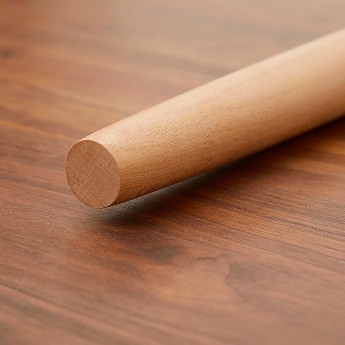 French Rolling Pin for Dough - Fulimax 16" Classic Wood Rolling Pins for Baking, Dough Roller for Fondant Pizza Pie Crust Cookie Pastry Pasta, Kitchen Baking Supplies, Beech Wood - Image 3