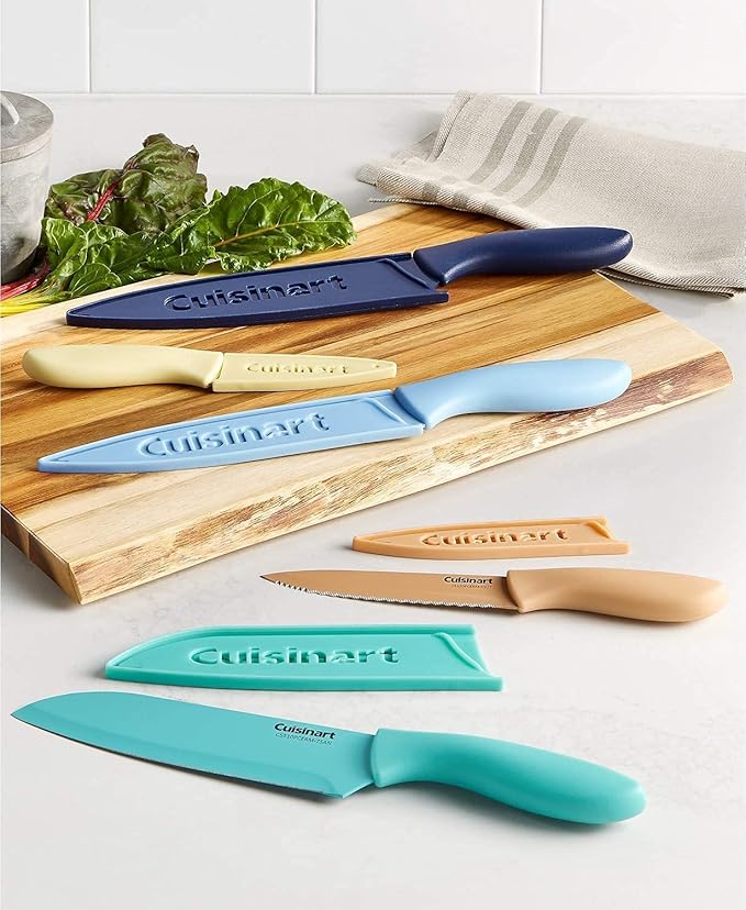 Cuisinart C55-10PCERM Ceramic Coated Knife Set with Blade Guard Sheaths (10- Piece Set) in Dark Pastels - Image 2