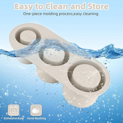 Tcamp Tumbler Ice Mold, Ice Cube Tray for 30 oz -40 oz Tumbler Cup, 3 Pcs Silicone Hollow Cylinder Ice Mold with Lid and Bin for Freezer, Ice Drink, Juice, Whiskey, Cocktail (White)