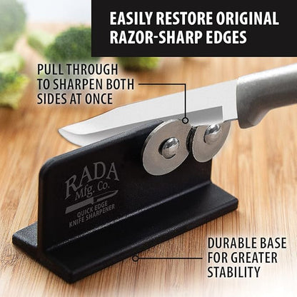 Rada Cutlery Quick Edge Knife Sharpener (R119), 3.5" x 2", Stainless Steel Wheels, Pack of 4 - Image 4