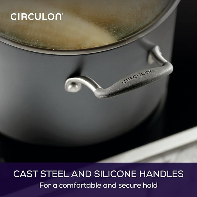 Circulon A1 Series with ScratchDefense Nonstick Induction Cookware, Stockpot with Lid, Pasta Pot, Kitchen Essentials, 8-Quart, Graphite - Image 6