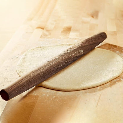 French Rolling Pin (17 Inches) –WoodenRoll Pin for Fondant, Pie Crust, Cookie, Pastry, Dough –Tapered Design & Smooth Construction - Essential Kitchen Utensil,Walnut Wood - Image 3
