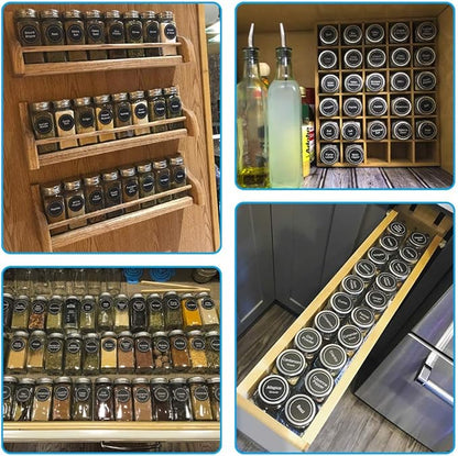 AOZITA 24 Pcs Glass Spice Jars with Labels - 4oz Empty Square Spice Bottles Containers, Condiment Pot, Shaker Lids and Airtight Metal Caps - Silicone Collapsible Funnel - Image 5