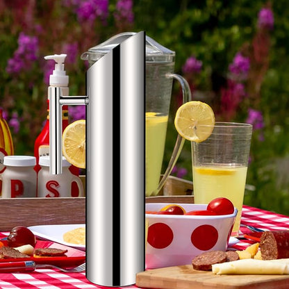 Funnymoom 3 Pack 70oz/2l Stainless Steel Water Pitcher Modern Metal Pitcher with Ice Guard Silver Carafe Drink with Handle or Iced Hot Drink Tea Juice Coffee Beer - Image 7