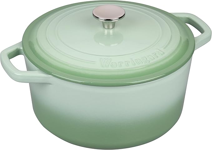 VORRINGARD Enameled Cast Iron Dutch Oven Pot with Lid, for Bread Baking, Round Bread Oven- include Sourdough Bread Baking Supplies Set, 4.5QT, Green - Image 8