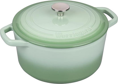 VORRINGARD Enameled Cast Iron Dutch Oven Pot with Lid, for Bread Baking, Round Bread Oven- include Sourdough Bread Baking Supplies Set, 4.5QT, Green - Image 8