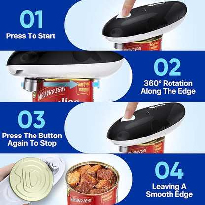 Electric Can Opener, Can Opener for Seniors, Suitable for Any Size Cans, Hands Free, Smooth Edge, Battery Powered, Automatic Can Opener is an Ideal Kitchen Gadget for Women and Left Handed People - Image 3