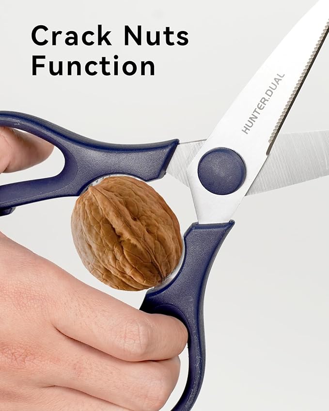 Kitchen Scissors for Food, HUNTER.DUAL Heavy Duty Come Apart Poultry Shears for Cooking, All Purpose for Cutting Chicken, Meat, Fish & Vegetables (Blue, 8.35 Inch) - Image 3