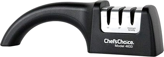 Chef'sChoice Professional Manual Knife Sharpeners AngleSelect for 15- and 20-Degree Straight-Edge and Serrated Knives with Diamond Abrasives Precise Angle Control & Compact Footprint, 2-Stage, Black - Image 6