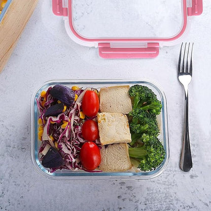 M MCIRCO [10-Pack Meal Prep Containers with Snap Locking Lids, Glass Airtight Lunch, Food Storage Containers, Microwave, Oven, Freezer and Dishwasher Friendly, Pink - Image 5