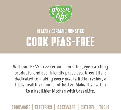 GreenLife 2.5QT Nonstick Saucepan with Glass Lid, Soft Grip, PFAS-Free Ceramic, Multipurpose Chef Pan, Milk & Sauce Cooking Pot, Dishwasher & Oven Safe to 350˚F, Stay-Cool Handle, Taupe - Image 8