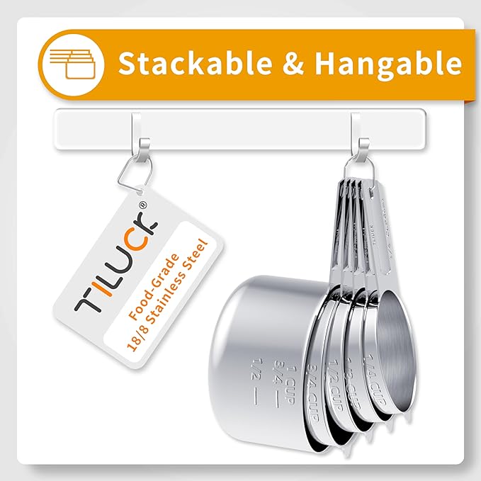 TILUCK Stainless Steel Measuring Cups & Spoons Set, Cups and Spoons,Kitchen Gadgets for Cooking & Baking (11) - Image 3