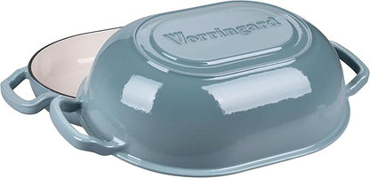 VORRINGARD Enameled Cast Iron Sourdough Bread Oven, Dutch Oven, Loaf Cast Iron Bread Pan for Homemade Bread Baking, Meatloaf Pan with Lid, 7QT, Sea Salt - Image 4