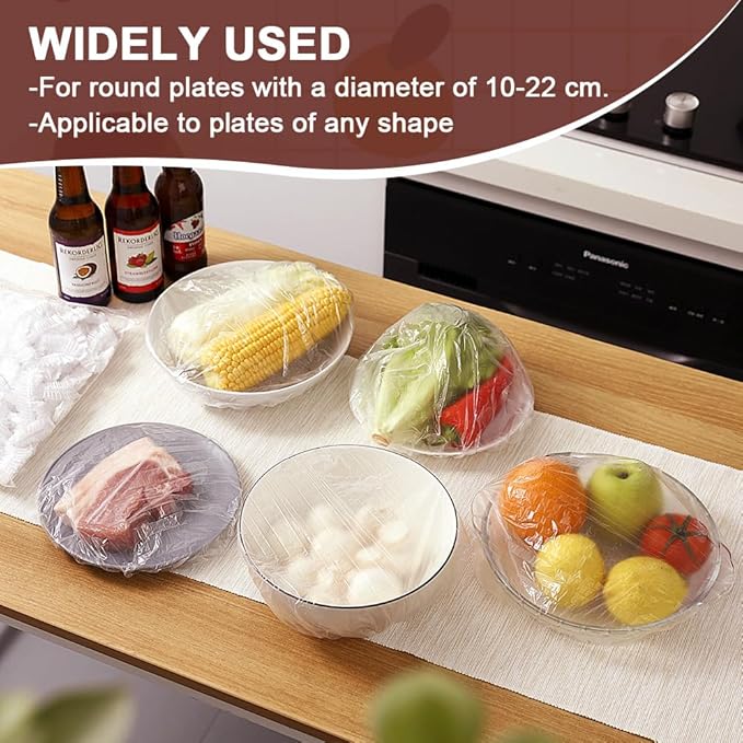 200 Pcs Fresh Keeping Bags, Reusable Elastic Food Storage Covers, Stretch Plastic Wrap Bowl Covers Preservation Bags, Elastic Storage Cover for Fruit Preservation and Food Storage - Image 6