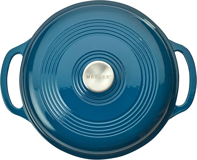 Mercer Culinary Enameled Cast Iron Round Dutch Oven, 6 qt., Turquoise - Image 3
