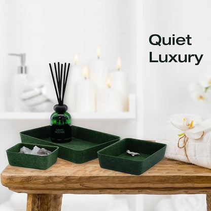 Welaxy Drawer organizers trays felt storage bins drawers dividers organizer boxes for office home interior cozy decor gifts pack 7-piece (Forest Green)