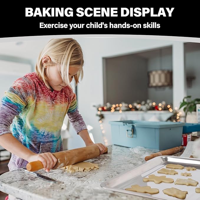 Set of 3 Baking Sheet, Stainless Steel Cookie Sheet Baking Sheet Pan, 9/12/16 Inch Cookie Tray Pans for Baking, Non Toxic & Easy Clean - Image 7