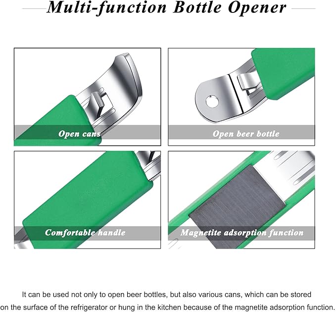 3 Pieces Magnetic Bottle Openers Can Opener Classic Beer Opener Stainless Steel Small Bottle Opener Can Tapper with Magnet for Camping and Traveling HANCELANT - Image 2